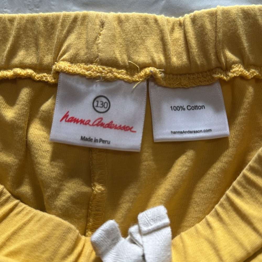 Hanna Andersson Yellow Athletic Shorts size 130 - Picture 2 of 5
